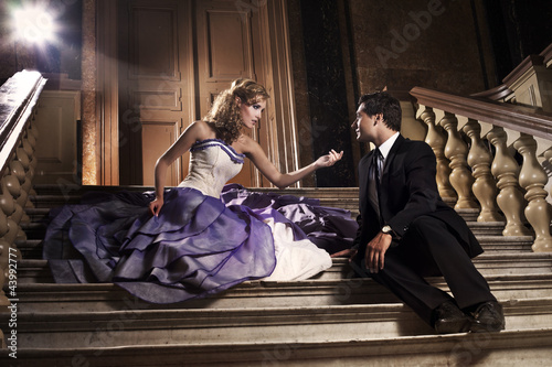 Photo: Beauty romantic young couple in misterious mansion Beauty romantic young couple in misterious mansion