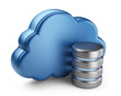 Cloud computing and database. 3D icon isolated on white backgrou