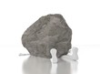 3d person crushed by a heavy rock. Heavy burden. Too much
