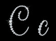 Diamond alphabetic uppercase and lowercase letters of "C"