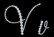 Diamond alphabetic uppercase and lowercase letters of "V"