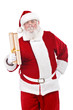 Santa holding scroll paper