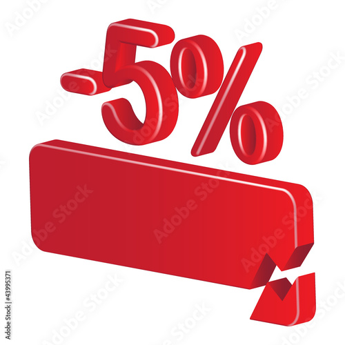 Vector: minus 5 percent minus 5 percent