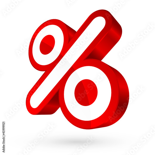 Vektor: Red/White Percent Sign 3D Sale Red/White Percent Sign 3D Sale