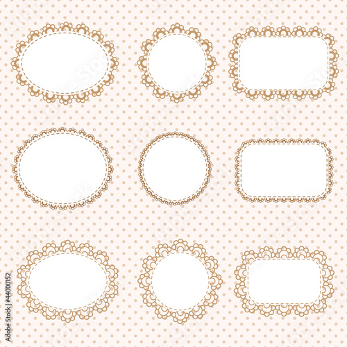 Vector: set of lacy labels set of lacy labels
