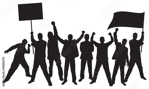 Vector: lots of furious people protesting lots of furious people protesting