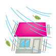 住宅 家 強風 イラスト