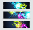 Set of banners and abstract headers with shadows