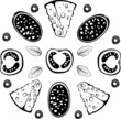 Ingredients for pizza with salami