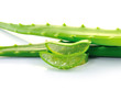 aloe vera fresh leaf. isolated over white
