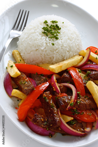 Photo: lomo saltado, peruvian cuisine lomo saltado, peruvian cuisine
