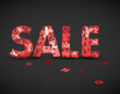Vector red sale label made from letters