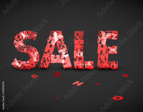 Vector: Vector red sale label made from letters Vector red sale label made from letters