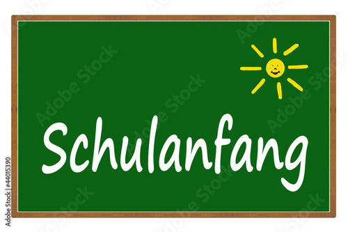 Illustration: Schulanfang, Tafel Schulanfang, Tafel