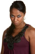 Pouting Woman On White Background