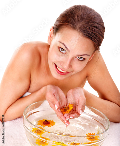Photo: Facial massage in spa. Facial massage in spa.
