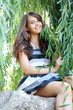 Girl with willow branches