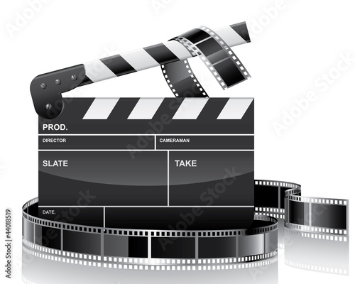 Vektor: clapper and film clapper and film
