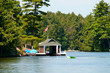 Photo: Small boathouse with a Canadian Flag Small boathouse with a Canadian Flag