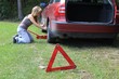young blond girl puncture repairs