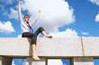 Satisfied with a guy on the roof
