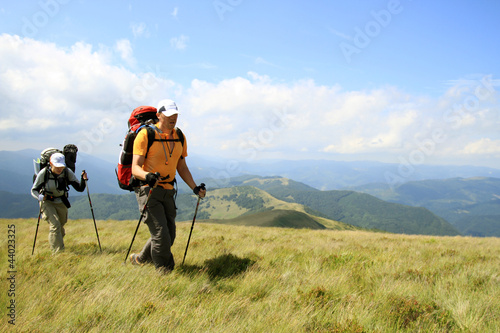 Photo: Hiking in the mountains. Hiking in the mountains.