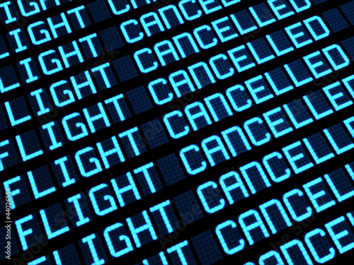 Illustration: Cancelled Flights Departures Board Cancelled Flights Departures Board