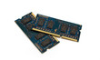 Two memory modules on a white background