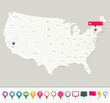 USA Map with Pins