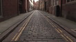 Video: British vintage brick road with empty sidewalks British vintage brick road with empty sidewalks