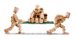 Recycling boxes by  box men and stretcher