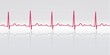 Sinus rhythm. ECG with grid, reflection. Vector illustration.