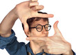 Man Framing Face with Hands