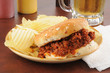 Sloppy Joe and potato chips