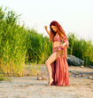 girl in belly dancer dress