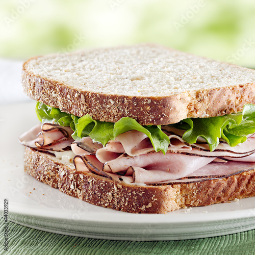 Photo: ham sandwich with lettuce and mayo ham sandwich with lettuce and mayo