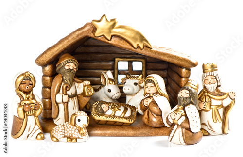 Photo: christmas crib. nativity scene. holy family christmas crib. nativity scene. holy family