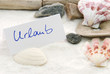 Hintergrund Meer mit der Schrift Urlaub