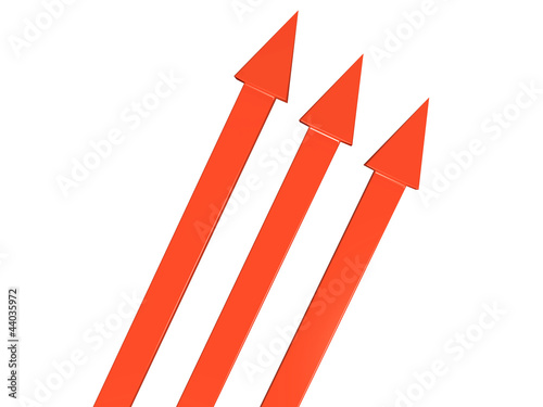 Illustration: The three red arrows on white background №1 The three red arrows on white background №1