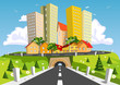 Colorful abstract city