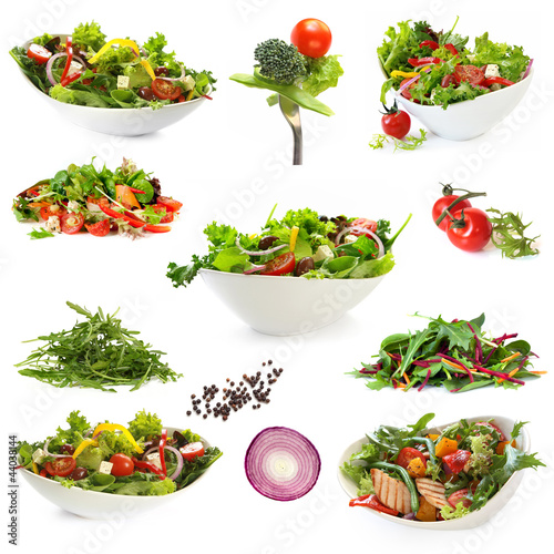 Foto: Collection of Isolated Salads Collection of Isolated Salads