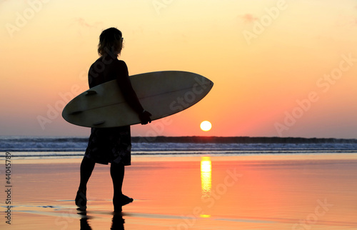 Photo: Surfer on sunset Surfer on sunset
