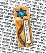 Jewish Mezuzah with Star of David on Hebrew Text