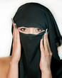 Arab mystery beautiful girl with the face covered