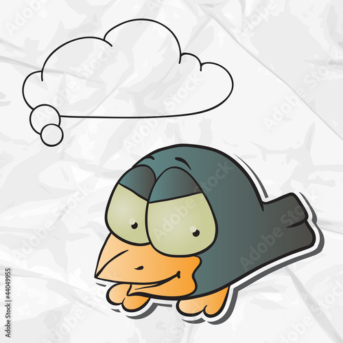 Vector: EPS 8 crumpled paper background with vector bird. EPS 8 crumpled paper background with vector bird.