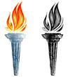 Burning torch. Sketch
