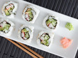 Photo: sushi - california rolls shot from overhead sushi - california rolls shot from overhead