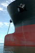 the bow of a big tanker ship