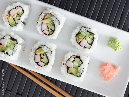 Photo: sushi - california rolls shot from overhead sushi - california rolls shot from overhead