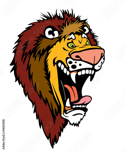cartoon fierce lion